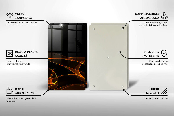 Glass chopping board Abstract lines