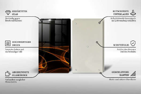 Glass chopping board Abstract lines