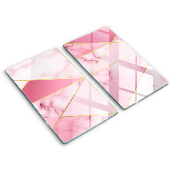 Glass chopping board Geometric marble