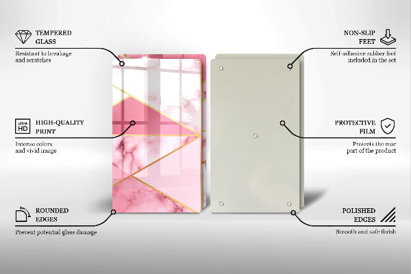 Glass chopping board Geometric marble