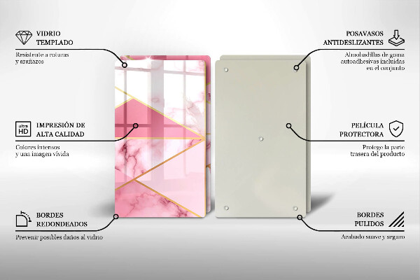 Glass chopping board Geometric marble