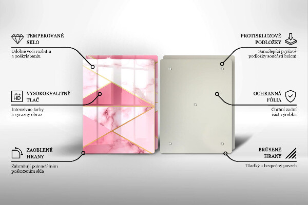 Glass chopping board Geometric marble