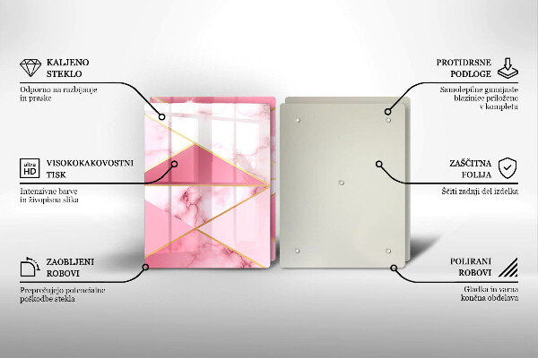Glass chopping board Geometric marble