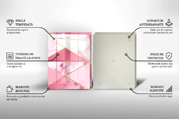 Glass chopping board Geometric marble
