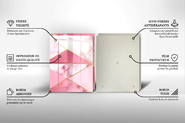 Glass chopping board Geometric marble