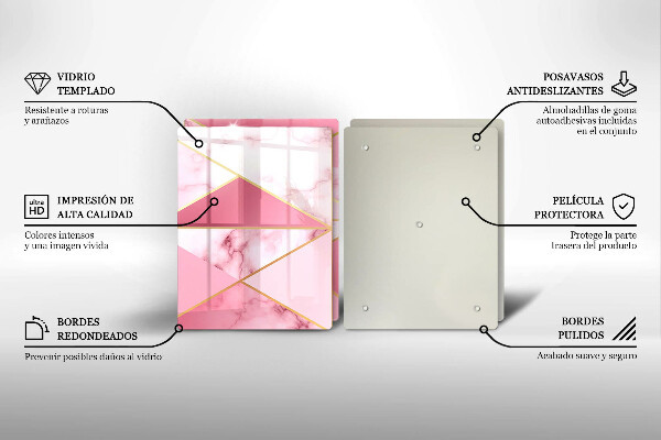 Glass chopping board Geometric marble