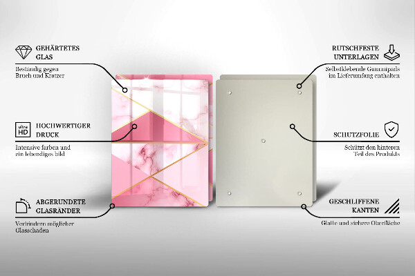 Glass chopping board Geometric marble