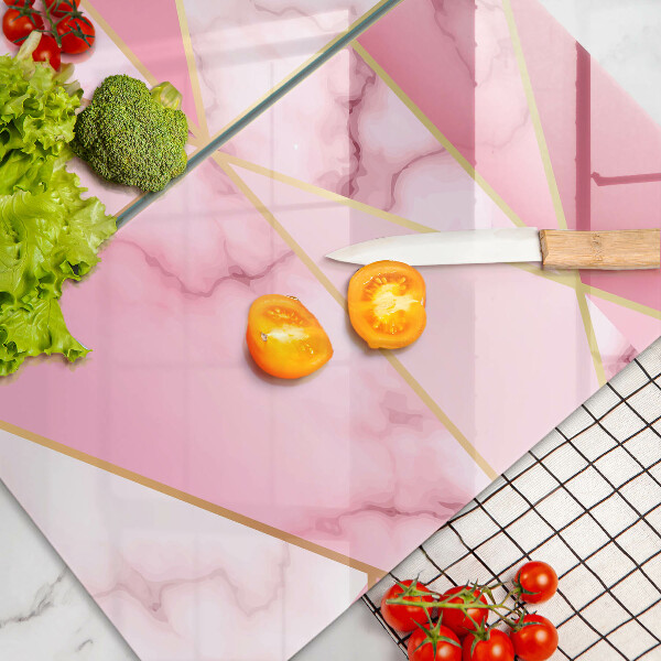 Glass chopping board Geometric marble
