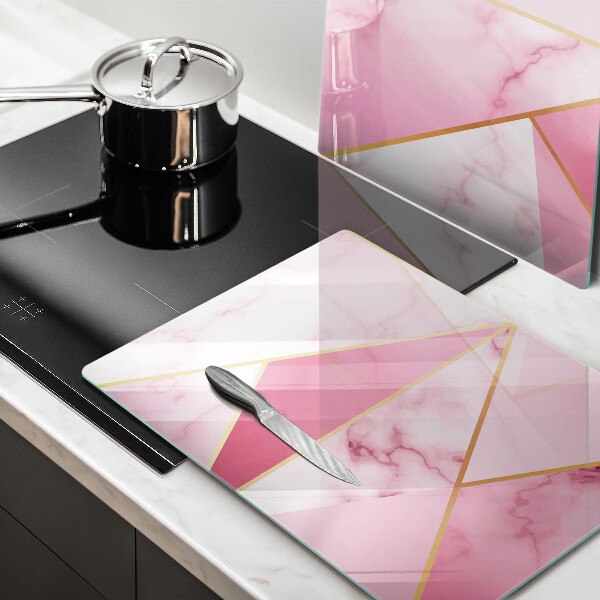 Glass chopping board Geometric marble