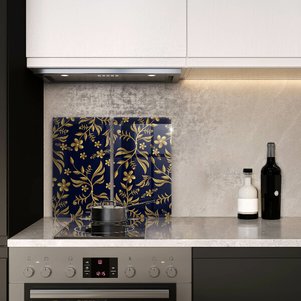 Glass chopping board The golden motif of flowers