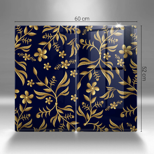 Glass chopping board The golden motif of flowers