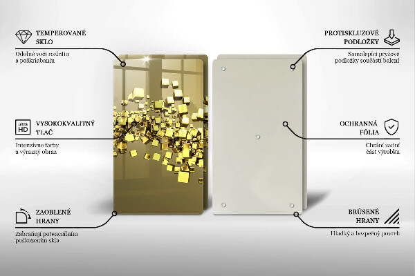 Glass chopping board Abstraction 3D geometry