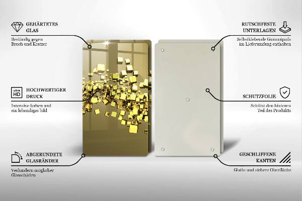 Glass chopping board Abstraction 3D geometry