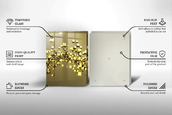 Glass chopping board Abstraction 3D geometry