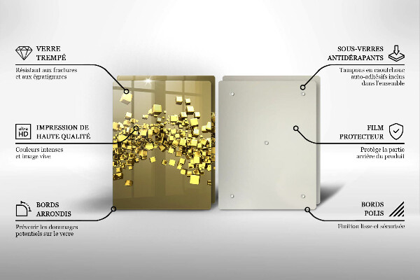 Glass chopping board Abstraction 3D geometry