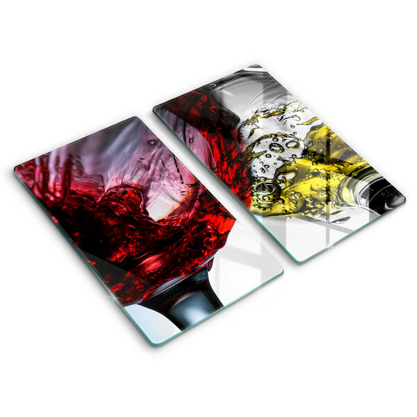 Glass chopping board Wine glasses