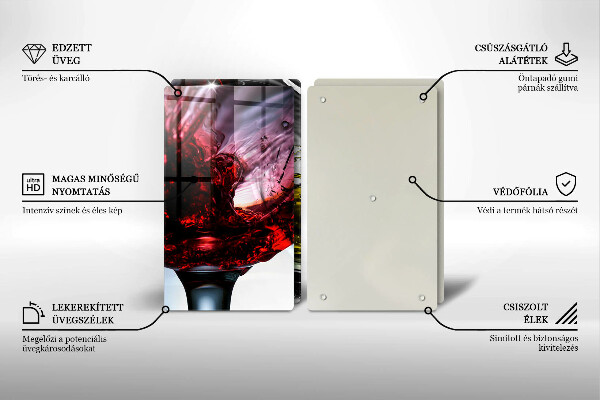 Glass chopping board Wine glasses