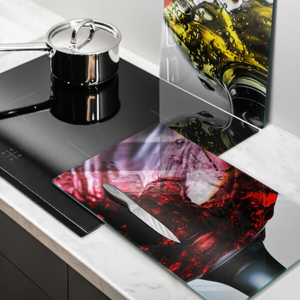 Glass chopping board Wine glasses