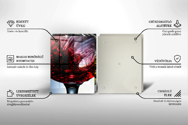 Glass chopping board Wine glasses