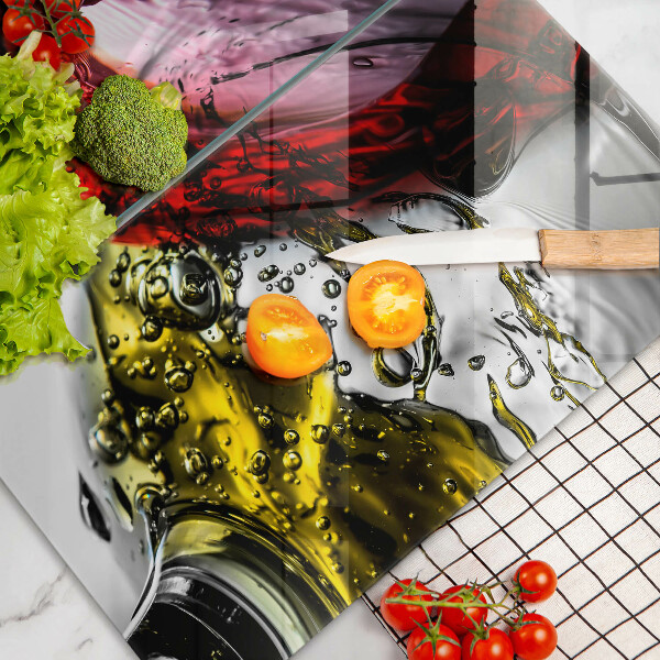 Glass chopping board Wine glasses