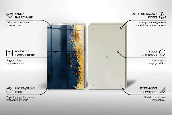 Glass chopping board Abstraction gold