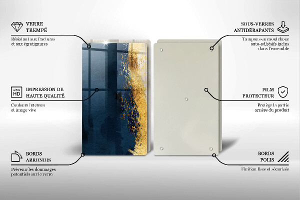 Glass chopping board Abstraction gold