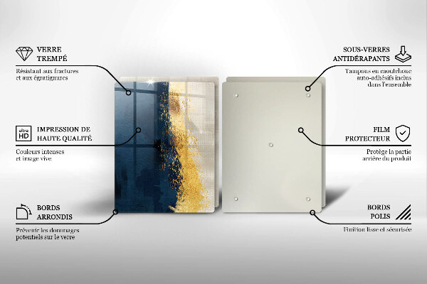 Glass chopping board Abstraction gold