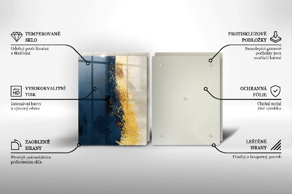 Glass chopping board Abstraction gold