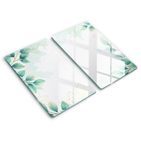 Glass chopping board Painted leaves