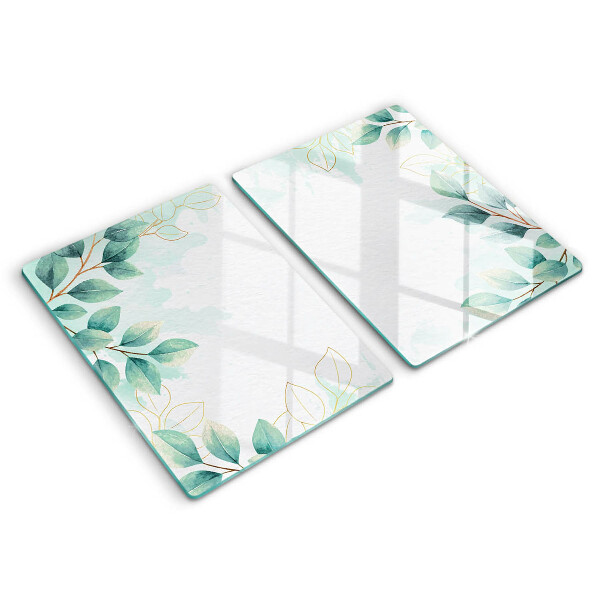 Glass chopping board Painted leaves