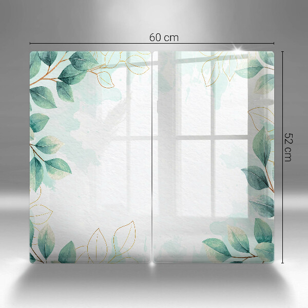 Glass chopping board Painted leaves