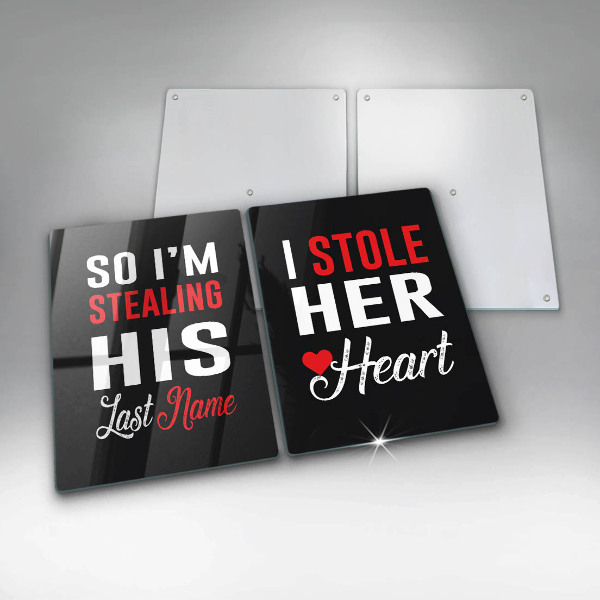 Glass chopping board Inscription, sentence, pattern