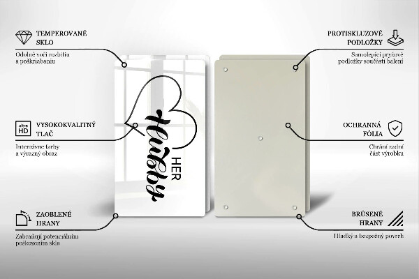 Glass chopping board Inscription, sentence, pattern