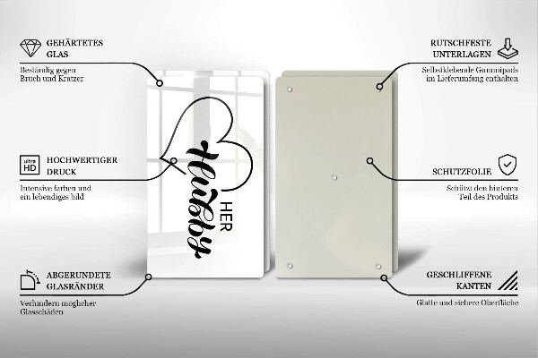 Glass chopping board Inscription, sentence, pattern