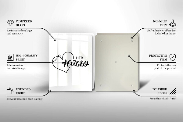 Glass chopping board Inscription, sentence, pattern