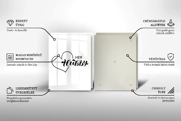 Glass chopping board Inscription, sentence, pattern