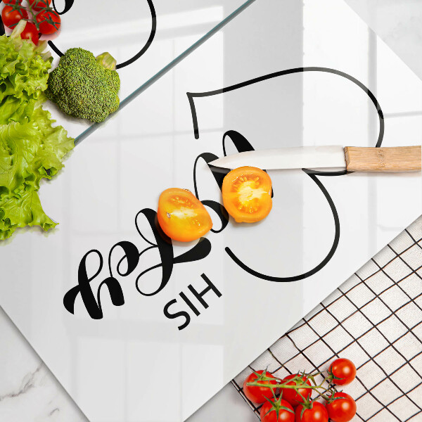 Glass chopping board Inscription, sentence, pattern