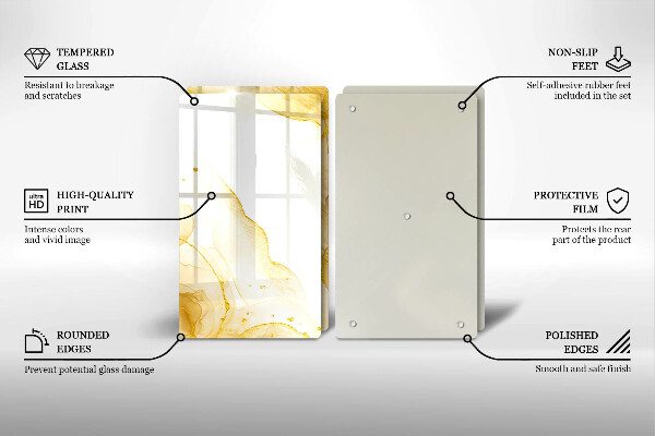 Glass chopping board Golden abstraction