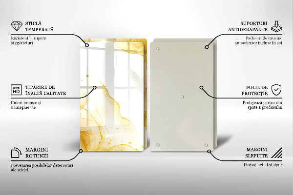 Glass chopping board Golden abstraction