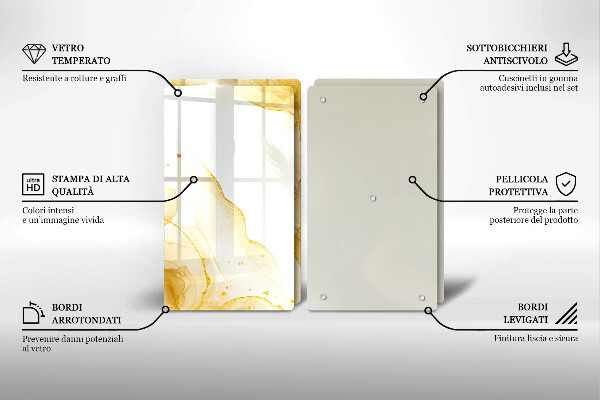 Glass chopping board Golden abstraction