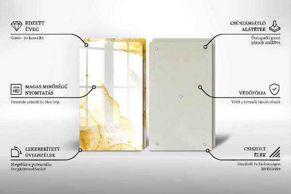 Glass chopping board Golden abstraction