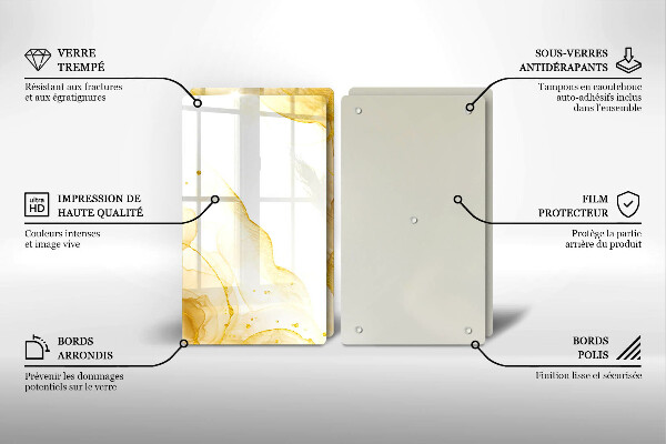 Glass chopping board Golden abstraction