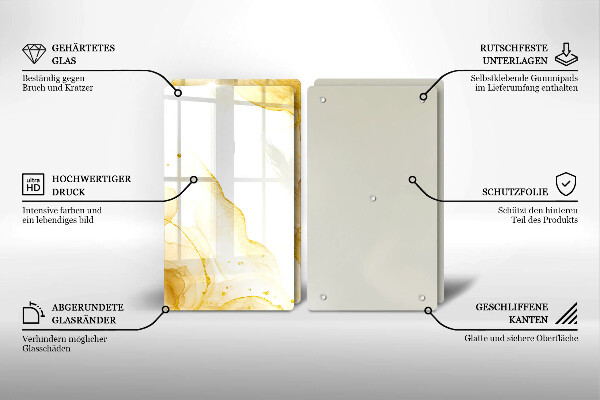 Glass chopping board Golden abstraction