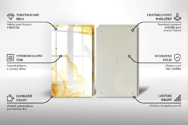 Glass chopping board Golden abstraction