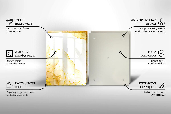 Glass chopping board Golden abstraction