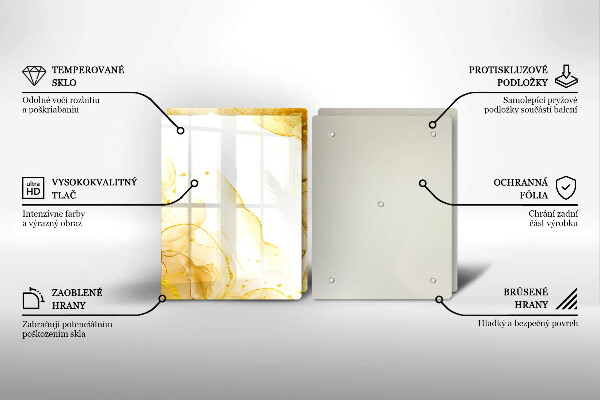 Glass chopping board Golden abstraction