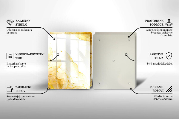 Glass chopping board Golden abstraction
