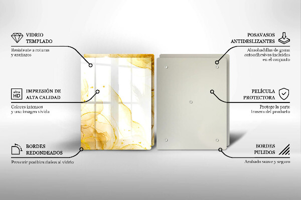 Glass chopping board Golden abstraction