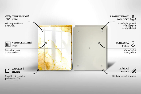 Glass chopping board Golden abstraction