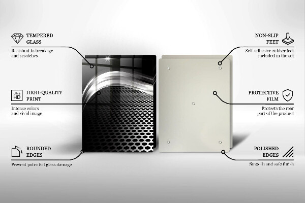 Glass chopping board Metal structure